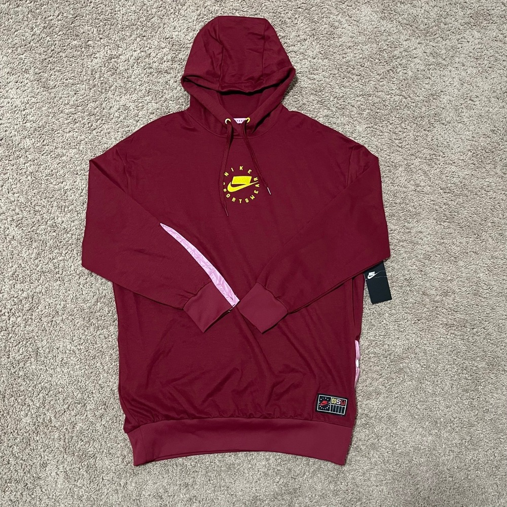 Nike Hoodie Dress Womens Small Team Burgundy Red Side Snap Loose Fit NSW AR2835